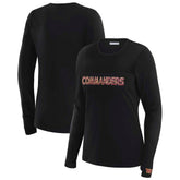 Washington Commanders WEAR by Erin Andrews x Gracie Hunt Women's Mesh Panel Long Sleeve T-Shirt - Black cheap