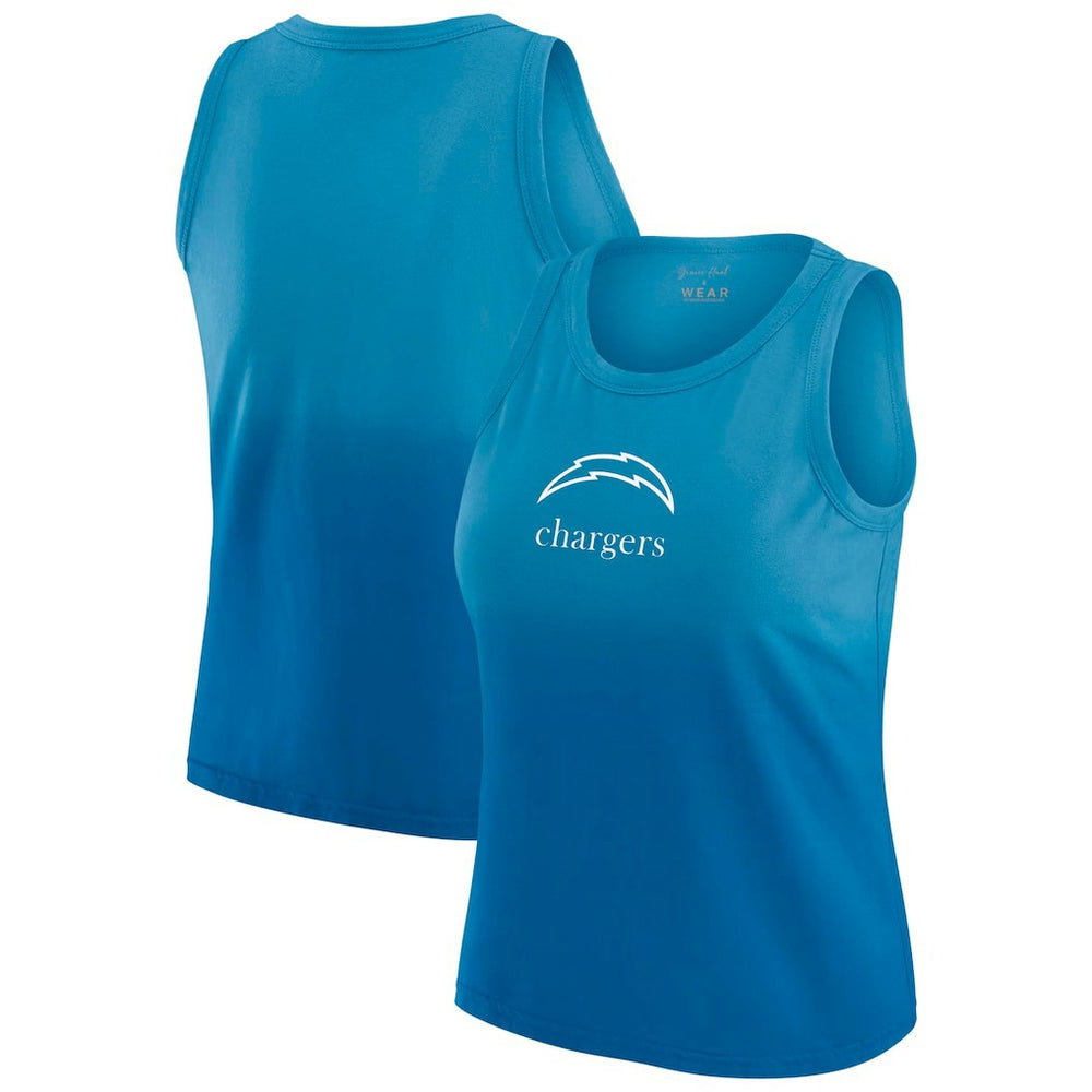 Los Angeles Chargers WEAR by Erin Andrews x Gracie Hunt Women's Ombre Tank Top - Blue outlet