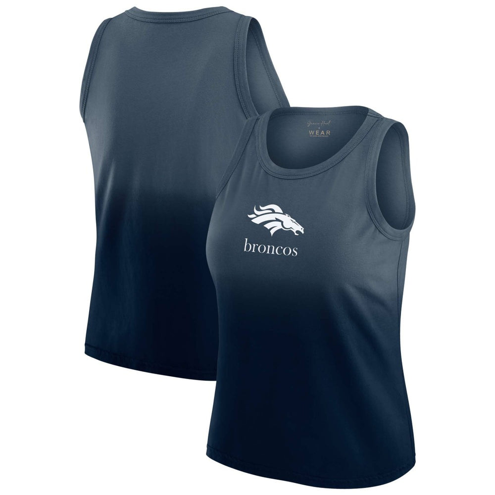 Denver Broncos WEAR by Erin Andrews x Gracie Hunt Women's Ombre Tank Top - Navy sale