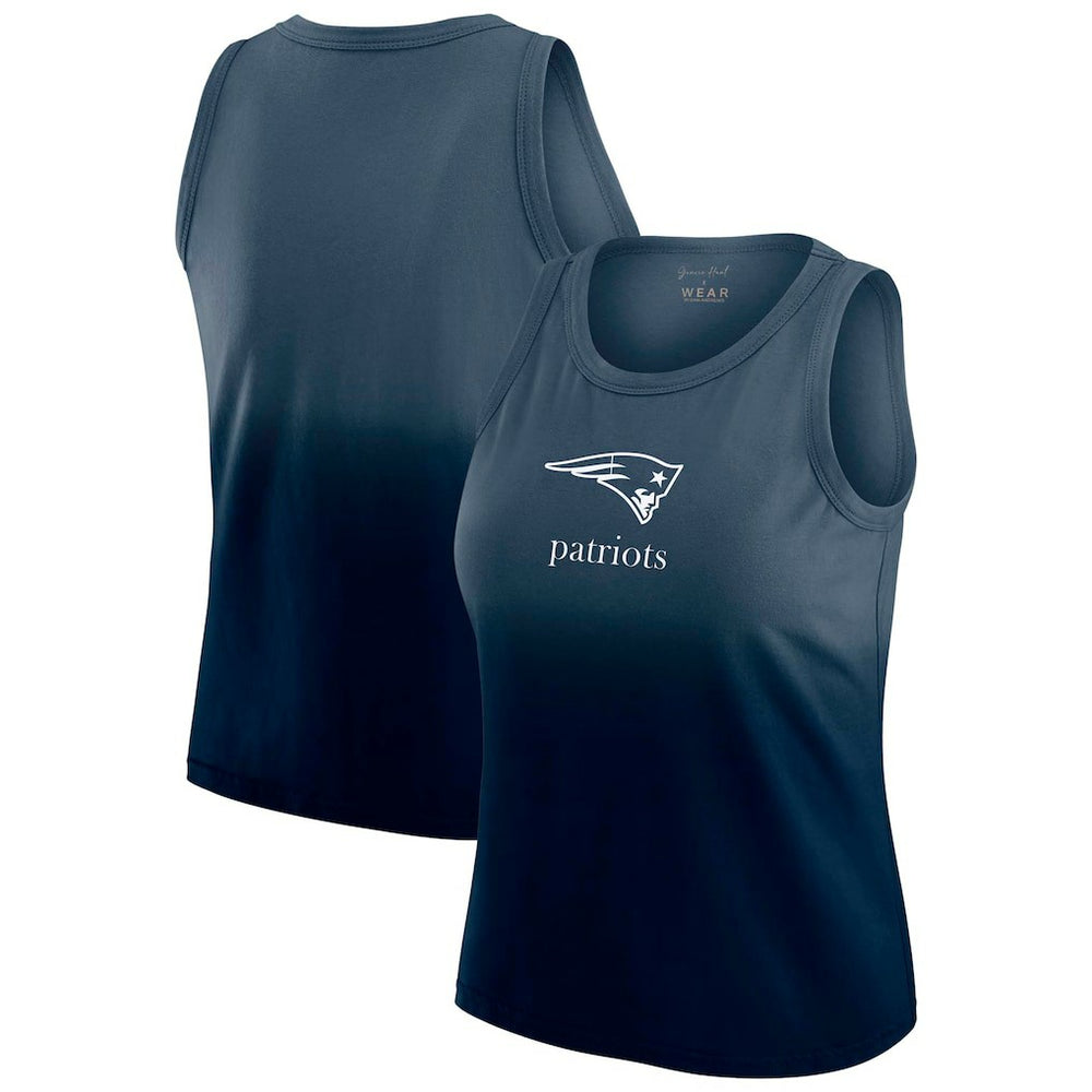 New England Patriots WEAR by Erin Andrews x Gracie Hunt Women's Ombre Tank Top - Navy discount
