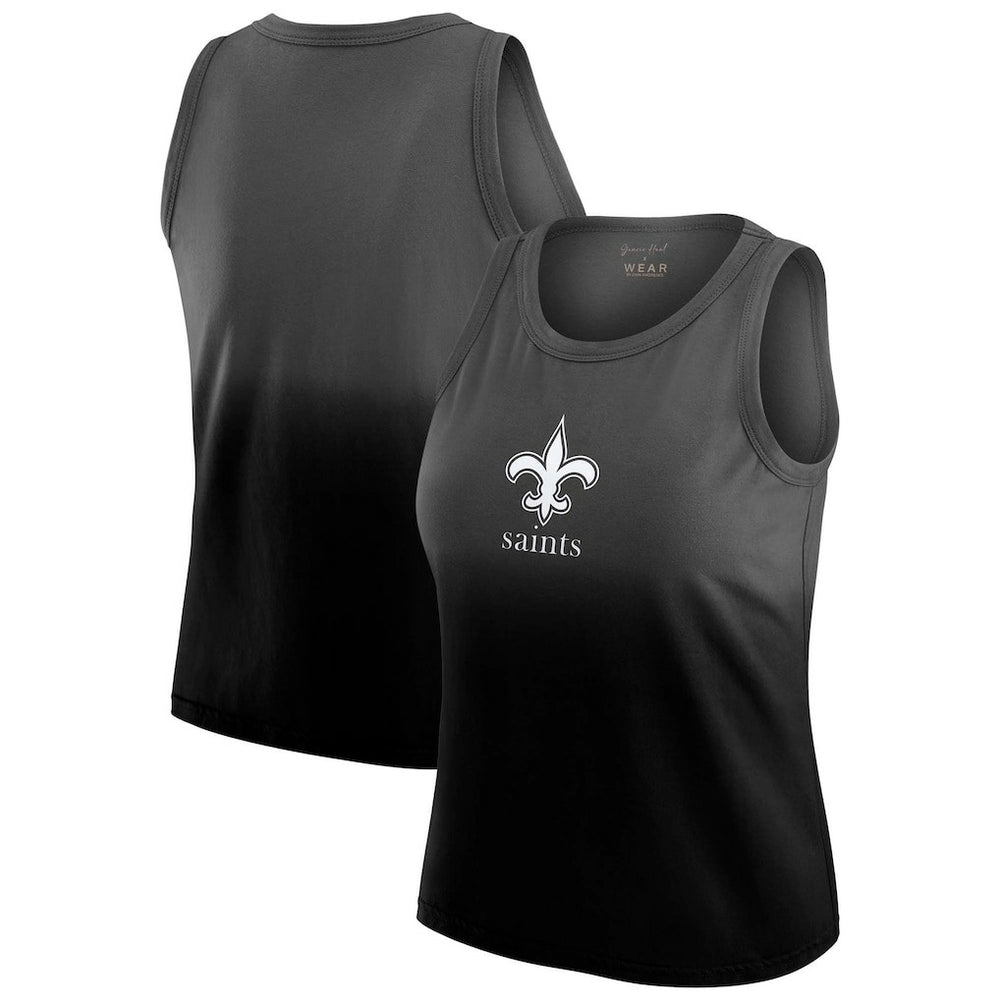 New Orleans Saints WEAR by Erin Andrews x Gracie Hunt Women's Ombre Tank Top - Black discount