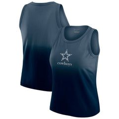 Dallas Cowboys WEAR by Erin Andrews x Gracie Hunt Women's Ombre Tank Top - Navy on sale