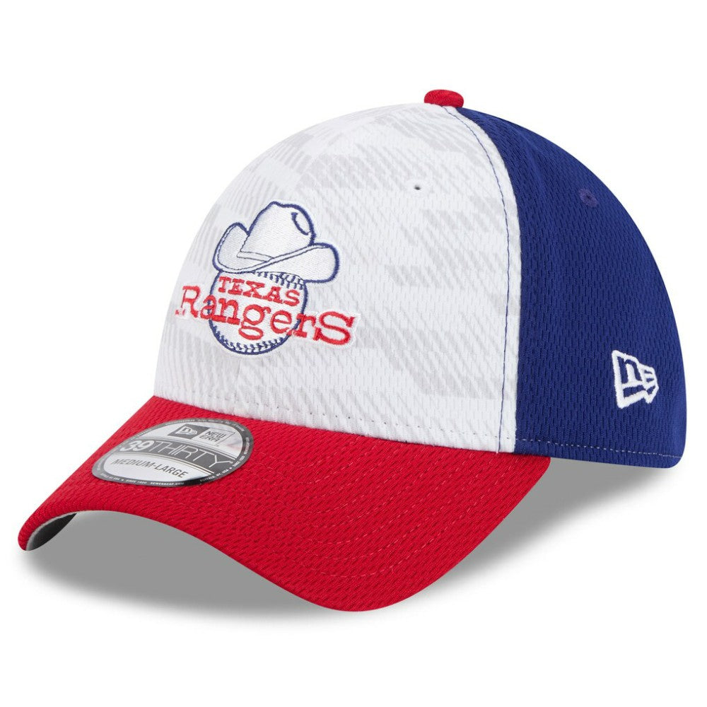 Texas Rangers 2025 MLB Clubhouse 39THIRTY Flex Hat Royal/Red