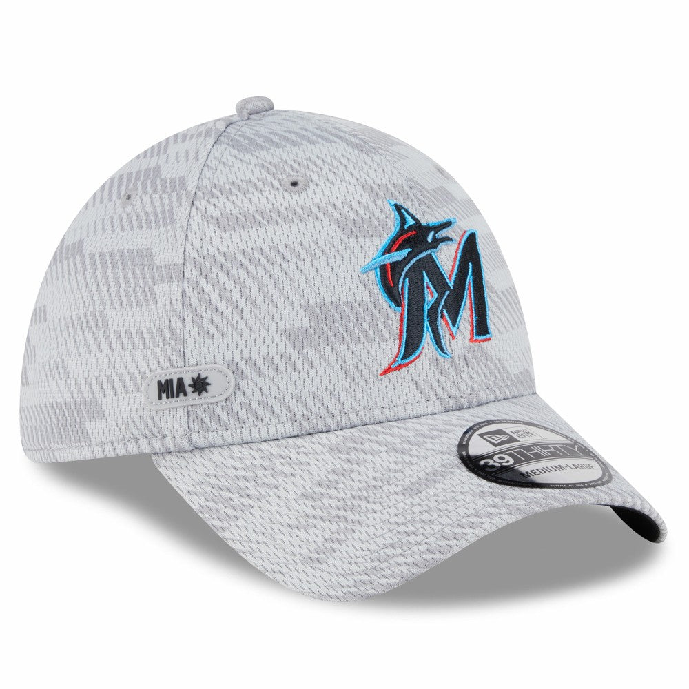 Miami Marlins 2025 MLB Clubhouse 39THIRTY Flex Hat Gray