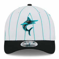 Miami Marlins 2025 Batting Practice 9FORTY M-Crown Adjustable Hat White/Black