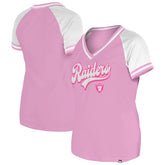 Las Vegas Raiders New Era Women's Mommy & Me V-Neck T-Shirt - Pink for sale
