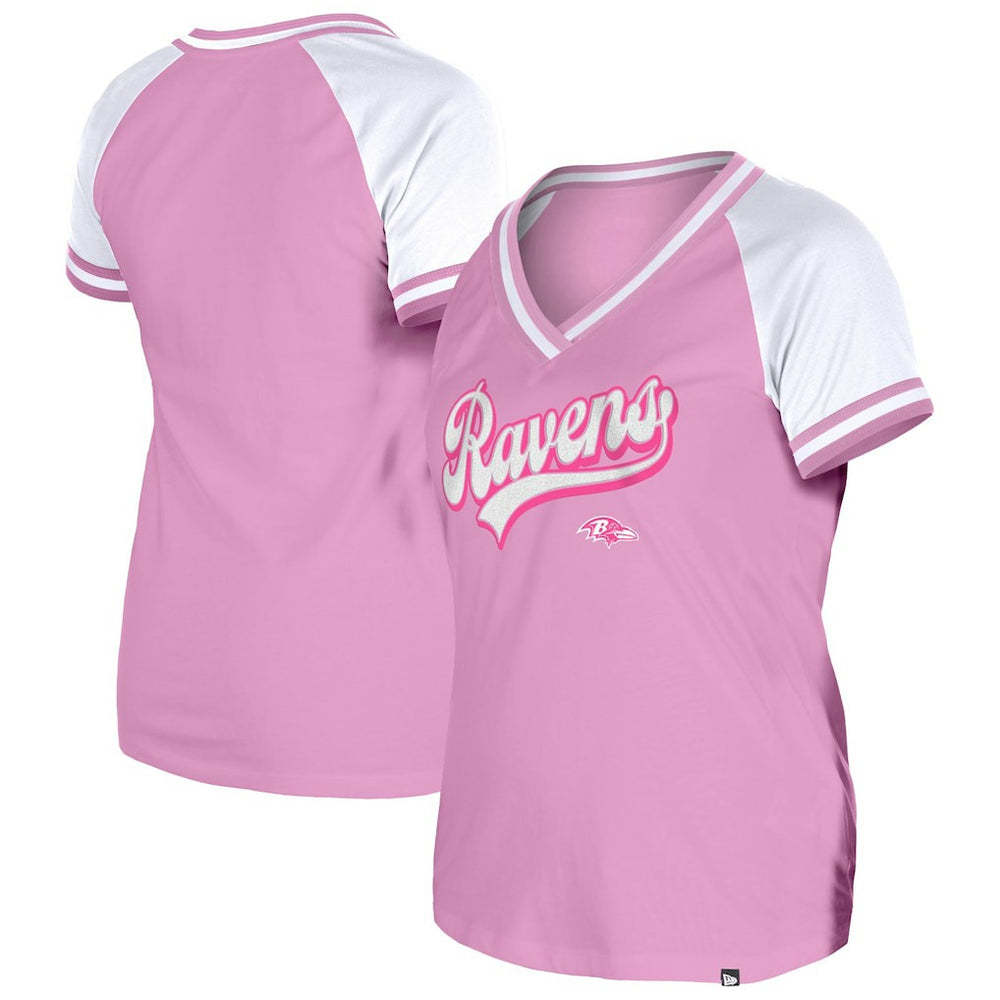 Baltimore Ravens New Era Women's Mommy & Me V-Neck T-Shirt - Pink discount