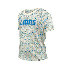 Detroit Lions New Era Women's Glam Game Floral Scoop Neck T-Shirt - Cream for sale