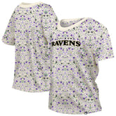 Baltimore Ravens New Era Women's Glam Game Floral Scoop Neck T-Shirt - Cream discount