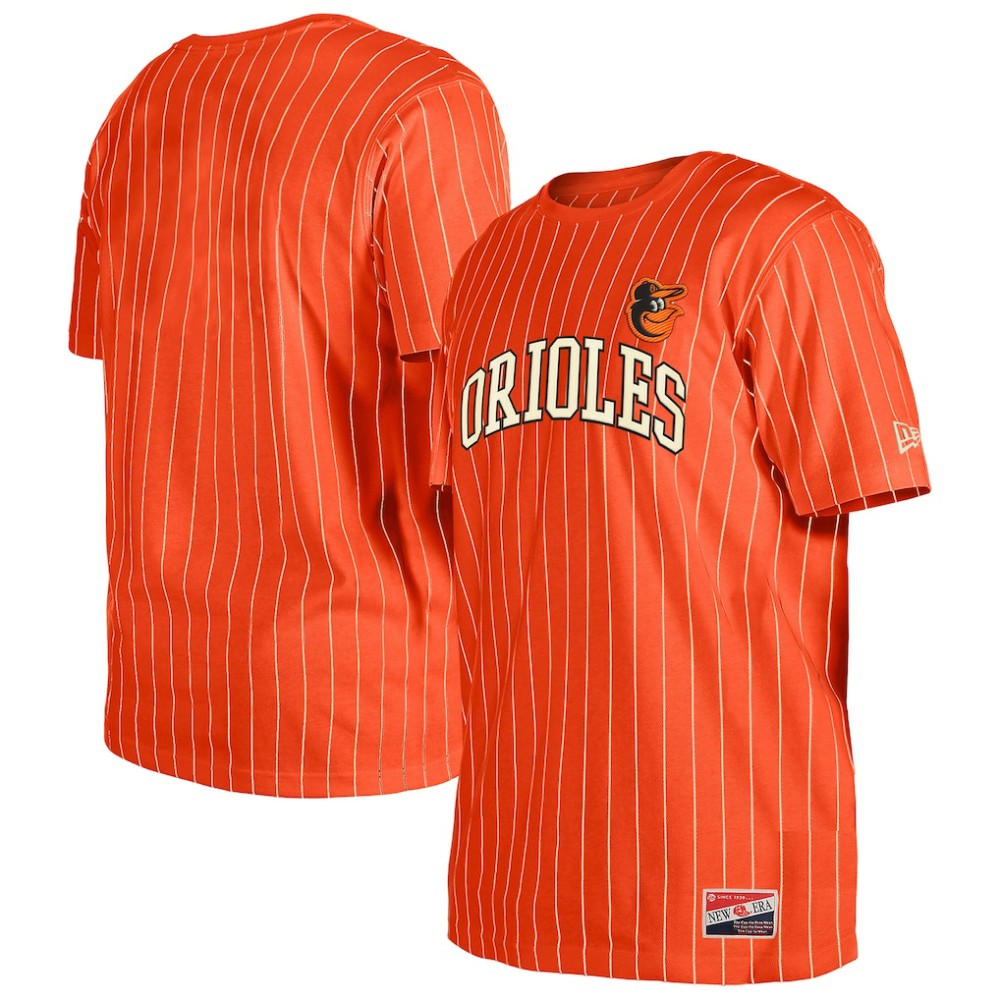 Baltimore Orioles Throwback Pinstripe T-Shirt Orange