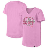 Detroit Red Wings New Era Girl's Youth Flip Sequin V-Neck T-Shirt - Pink T-shirts