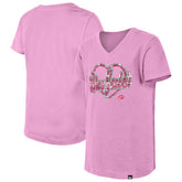 Columbus Blue Jackets New Era Girl's Youth Flip Sequin V-Neck T-Shirt - Pink T-shirts