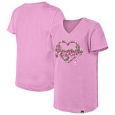 Pittsburgh Penguins New Era Girl's Youth Flip Sequin V-Neck T-Shirt - Pink T-shirts