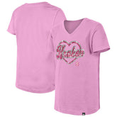 Seattle Kraken New Era Girl's Youth Flip Sequin V-Neck T-Shirt - Pink T-shirts