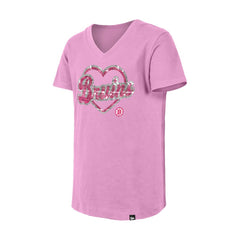 Boston Bruins New Era Girl's Youth Flip Sequin V-Neck T-Shirt - Pink T-shirts