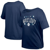 Toronto Maple Leafs New Era Girl's Youth Flip Sequin T-Shirt - Navy T-shirts