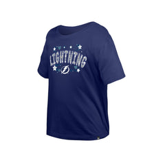 Tampa Bay Lightning New Era Girl's Youth Flip Sequin T-Shirt - Blue T-shirts