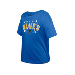 St. Louis Blues New Era Girl's Youth Flip Sequin T-Shirt - Blue T-shirts