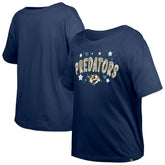 Nashville Predators New Era Girl's Youth Flip Sequin T-Shirt - Navy T-shirts