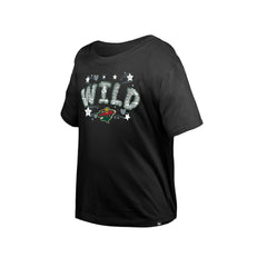 Minnesota Wild New Era Girl's Youth Flip Sequin T-Shirt - Black T-shirts
