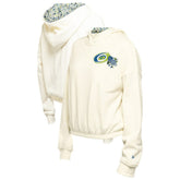 Carolina Hurricanes New Era Women's Glam Game Quarter-Zip Cropped Floral Hoodie Pullover - Cream Hoodies