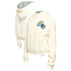 Colorado Avalanche New Era Women's Glam Game Quarter-Zip Cropped Floral Hoodie Pullover - Cream Hoodies