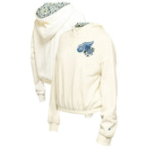 Detroit Red Wings New Era Women's Glam Game Quarter-Zip Cropped Floral Hoodie Pullover - Cream Hoodies