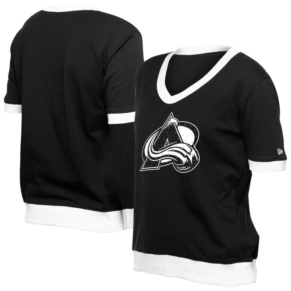 Colorado Avalanche New Era Women's Game Day Rhinestuds T-Shirt - Black T-shirts