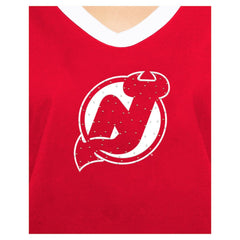 New Jersey Devils New Era Women's Game Day Rhinestuds T-Shirt - Red T-shirts