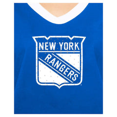 New York Rangers New Era Women's Game Day Rhinestuds T-Shirt - Blue T-shirts