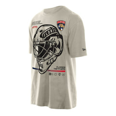 Florida Panthers New Era Goalie Mask T-Shirt - Cream T-shirts