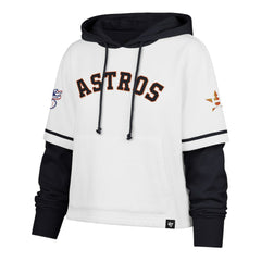 Houston Astros Women's Trifecta Shortstop Cropped Pullover Hoodie White