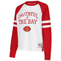 San Francisco 49ers Women's Slub Long Sleeve T-Shirt - White/Scarlet discount
