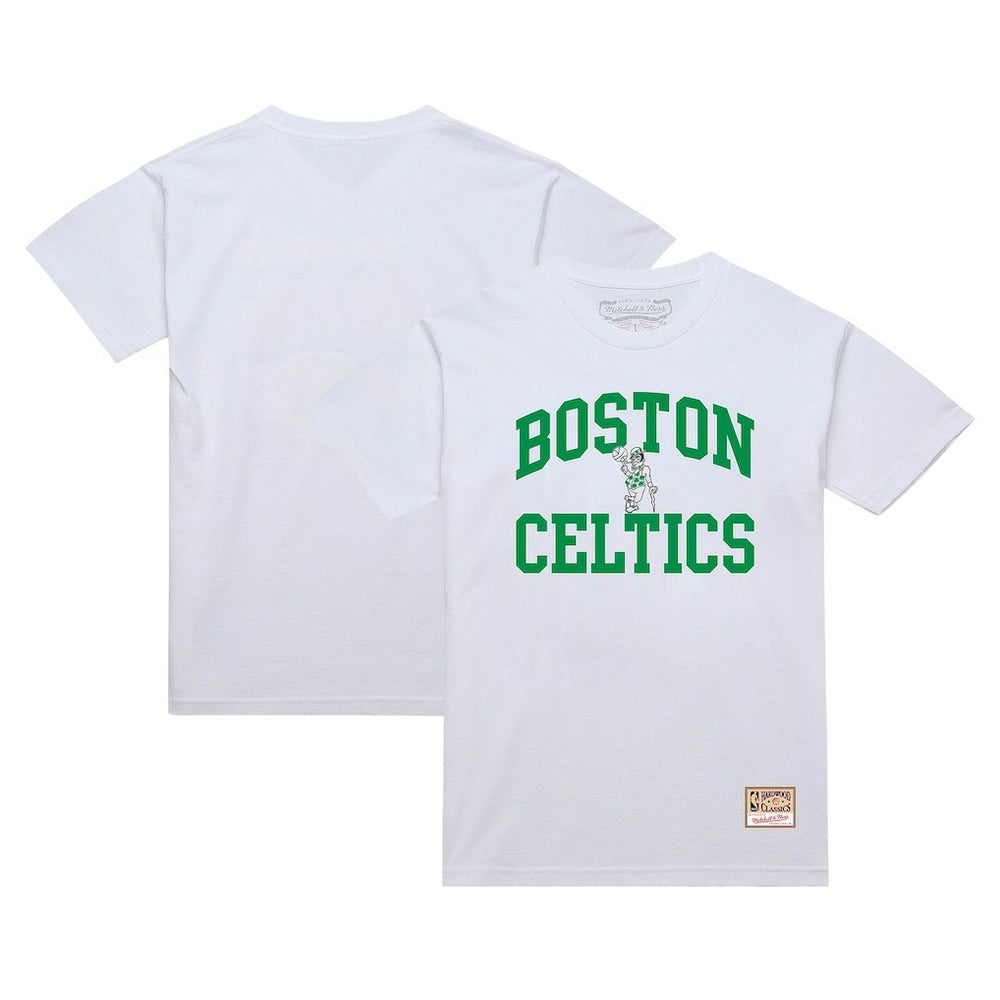 Boston Celtics Hardwood Classics Vintage Warm Up T-Shirt - White for sale