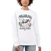 Philadelphia Eagles G-III 4Her by Carl Banks Women's Flower Logo Graphic Fleece Pullover Sweatshirt - White on sale