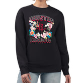 Houston Rockets G-III 4Her by Carl Banks Women's Flowers Team Logo Graphic Fleece Crewneck Pullover Sweatshirt sale - Black discount