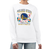 Golden State Warriors G-III 4Her by Carl Banks Women's Flowers Team Logo Graphic Fleece Crewneck Pullover Sweatshirt sale - White online