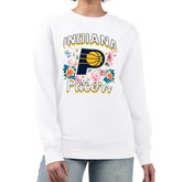 Indiana Pacers G-III 4Her by Carl Banks Women's Flowers Team Logo Graphic Fleece Crewneck Pullover Sweatshirt - White online