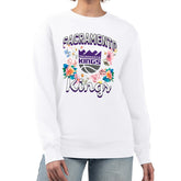 Sacramento Kings G-III 4Her by Carl Banks Women's Flowers Team Logo Graphic Fleece Crewneck Pullover Sweatshirt - White shop