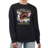 Cleveland Cavaliers G-III 4Her by Carl Banks Women's Flowers Team Logo Graphic Fleece Crewneck Pullover Sweatshirt sale - Black outlet