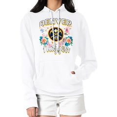Denver Nuggets G-III 4Her by Carl Banks Women's Flowers Team Logo Graphic Fleece Pullover Hoodie sale - White online
