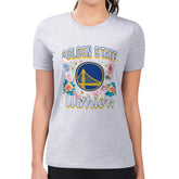 Golden State Warriors G-III 4Her by Carl Banks Women's Super-Slim Fit Lightweight Flowers Team Logo Graphic T-Shirt sale - Heather Gray shop