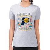 Indiana Pacers G-III 4Her by Carl Banks Women's Super-Slim Fit Lightweight Flowers Team Logo Graphic T-Shirt - Heather Gray sale