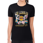 Los Angeles Lakers G-III 4Her by Carl Banks Women's Super-Slim Fit Lightweight Flowers Team Logo Graphic T-Shirt - Black online