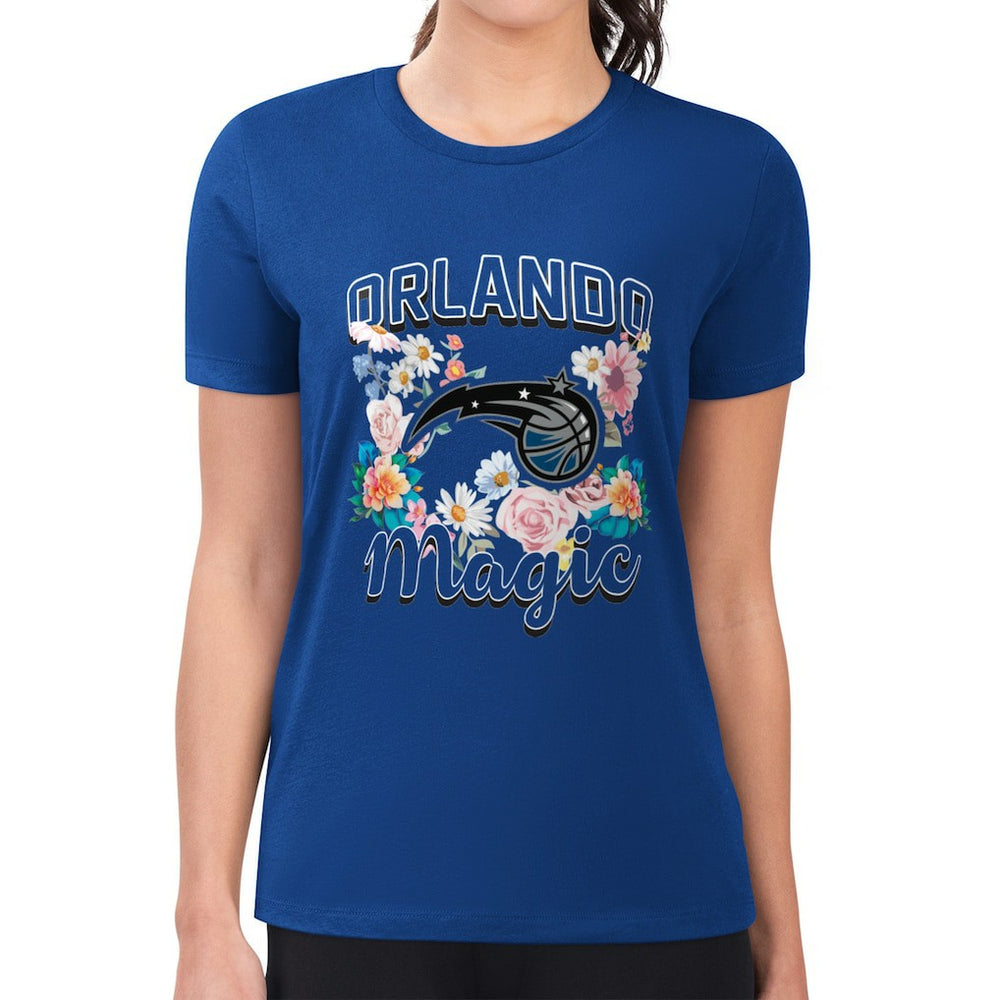 Orlando Magic G-III 4Her by Carl Banks Women's Super-Slim Fit Lightweight Flowers Team Logo Graphic T-Shirt - Blue online