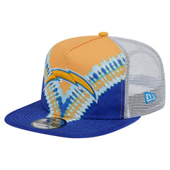 Los Angeles Chargers New Era Throwback Dye Golfer Snapback Hat - Gold/Blue sale