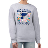 St. Louis Blues G-III 4Her by Carl Banks Women's Flower Logo Pullover Sweatshirt - Heather Gray Sweatshirts