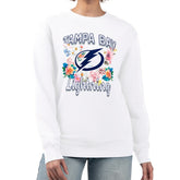 Tampa Bay Lightning G-III 4Her by Carl Banks Women's Flower Logo Pullover Sweatshirt - White Sweatshirts