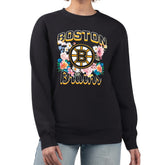 Boston Bruins G-III 4Her by Carl Banks Women's Flower Logo Pullover Sweatshirt - Black Sweatshirts