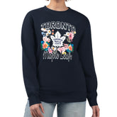 Toronto Maple Leafs G-III 4Her by Carl Banks Women's Flower Logo Pullover Sweatshirt - Navy Sweatshirts